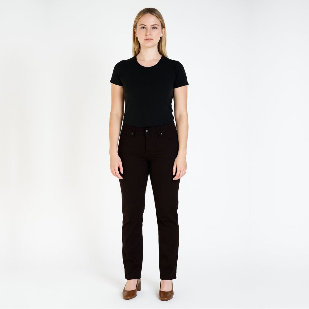 2/$30 Chico's Slim Chino Pants Chocolate Brown 4 Short #A1534